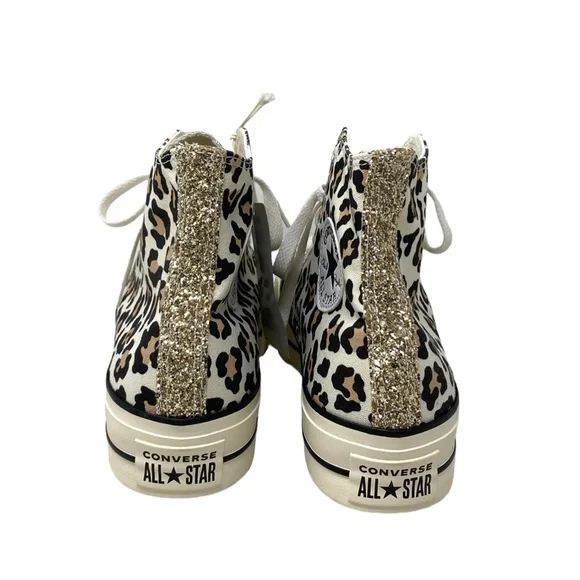 Converse Ctas Lift Women's Sneakers Platform Leopard Canvas Custom 570636C-WWLBY - Picture 5 of 8
